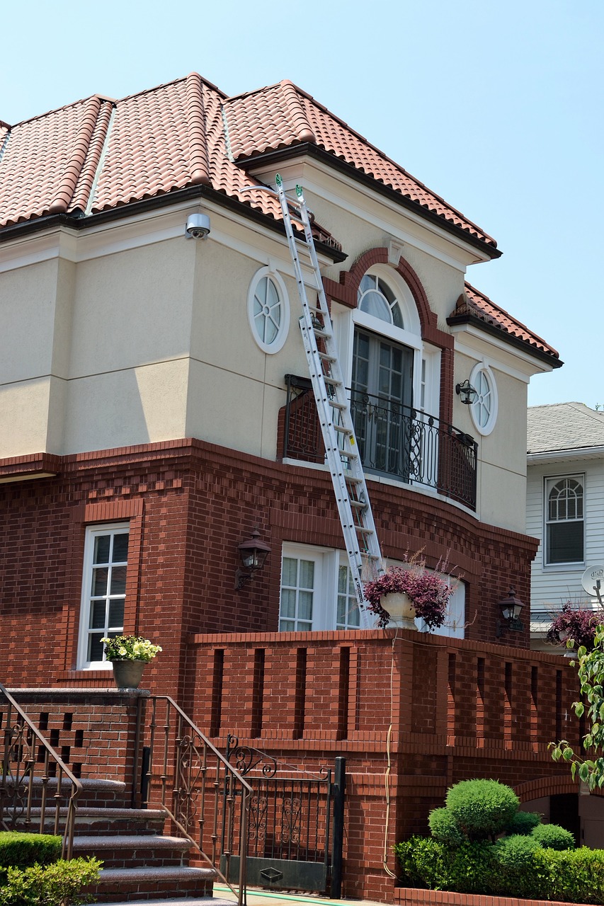 home, ladder, roofing, home